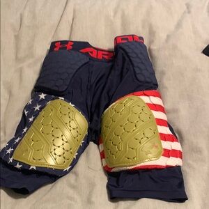 Under Armour Navy Shorts with Gold Padding sports girdle